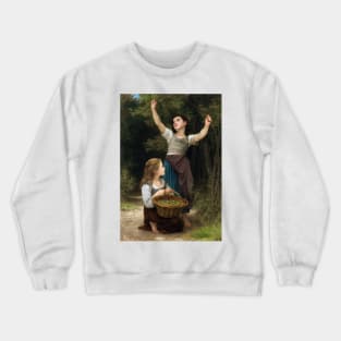 Recolte de Noisettes by William-Adolphe Bouguereau Crewneck Sweatshirt